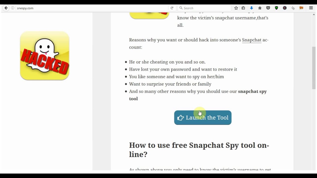 snapchat password hack free